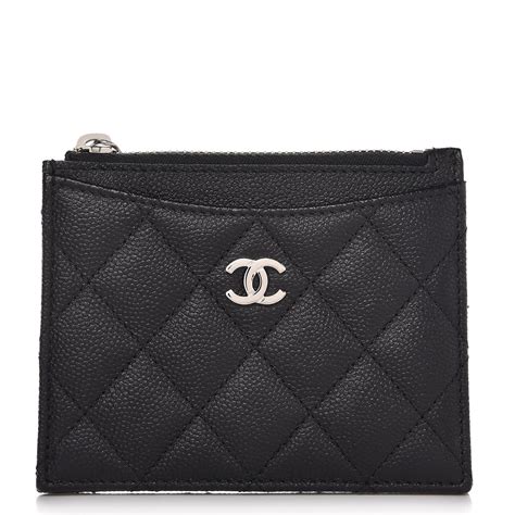 chanel caviar quilted cc card holder black|Bags .